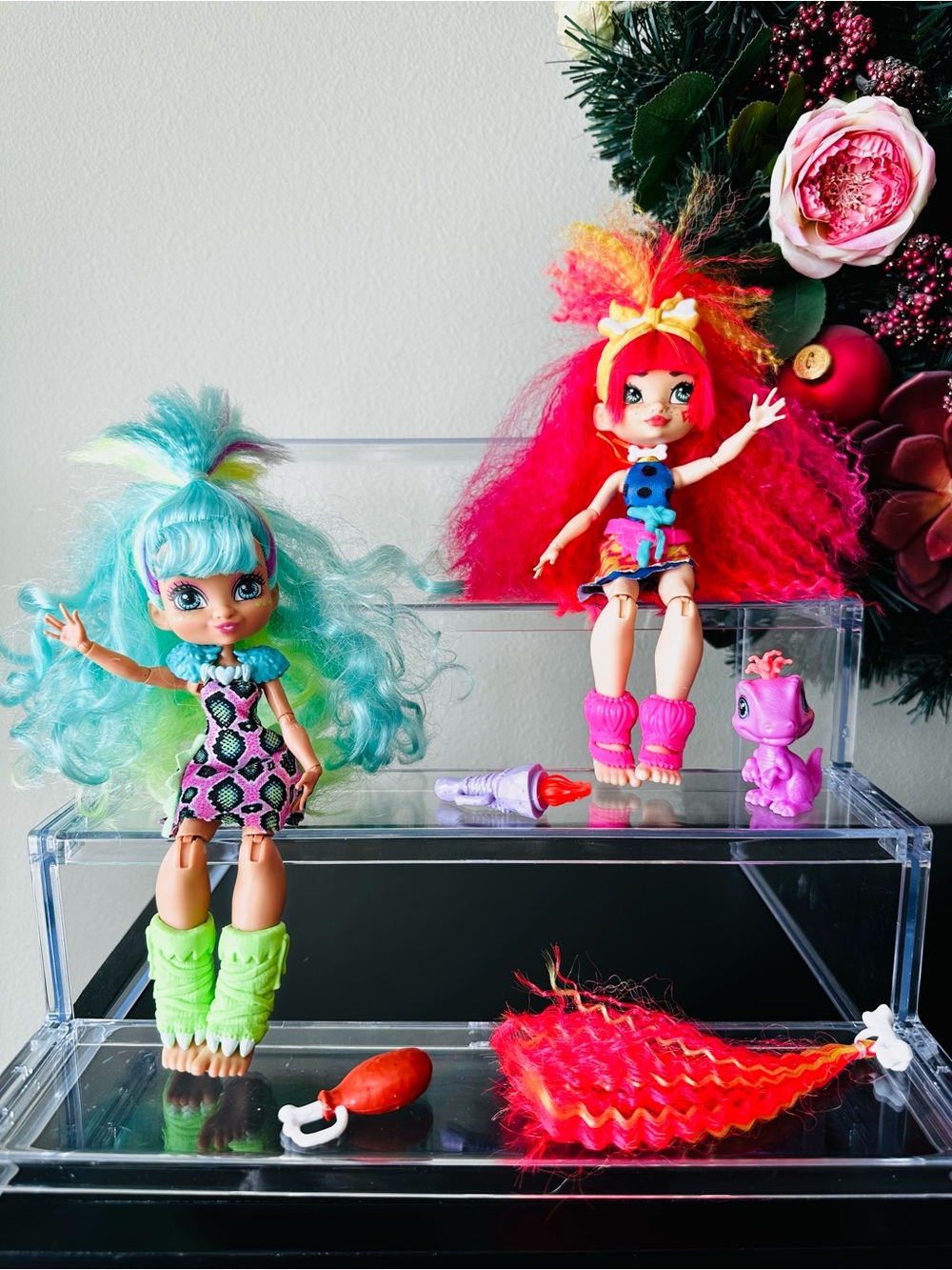 Cave Club Doll Lot Rockelle & Emberly Dinosaur Pets Accessories Preowned